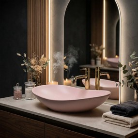 Умивалник за плот Rea Royal Powder Pink Matt