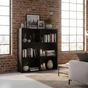 Модерен черен рафт - триетажен рафт за книги, декорации и играчки