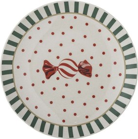 Бяла десертна глинена чиния с коледен мотив ø 16 cm Yule – Bloomingville