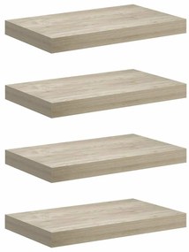 323870 vidaXL Окачени стенни рафтове, 4 бр, дъб, 40x23x3,8 см, МДФ