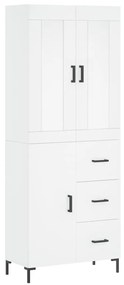 3199809 vidaXL Висок шкаф, бял, 69,5x34x180 см, инженерно дърво