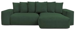 Зелен сгъваем/с място за съхранение ъглов диван от рипсено кадифе Voltaire – Bobochic Paris