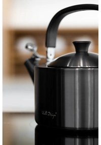 Черен чайник с бутало , 1,5 л Diamante - Vialli Design