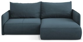 Син разтегателен ъглов диван с място за съхранение (десен ъгъл) Nanea – Makamii