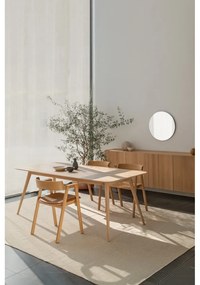 Кожен трапезен стол с подлакътници в кафяв и естествен цвят Flip – Gazzda