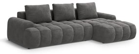 Сив кадифен сгъваем/с място за съхранение ъглов диван (десен ъгъл) Linz – Cosmopolitan Design