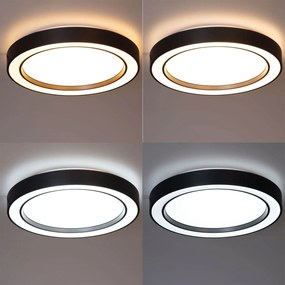 Таванна лампа черна с димируем RGBW LED и дистанционно управление - Arco