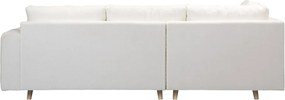 Бял ъглов диван от плат букле (ляв ъгъл) Ariella - Ropez
