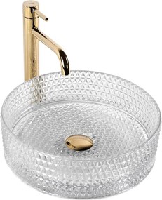 REA-U9670 - Мивка за плот CRISTAL 35,5 cm стъкло/прозрачно