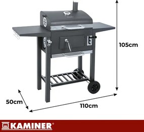 Градинска скара с чугунена скара и аксесоари