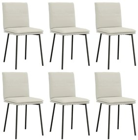3315623 vidaXL Трапезни столове, 6 бр, кремави, кадифе