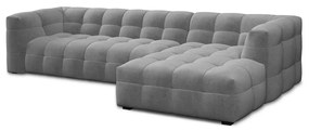 Ъглов диван от сиво кадифе , десен ъгъл Vesta - Windsor &amp; Co Sofas