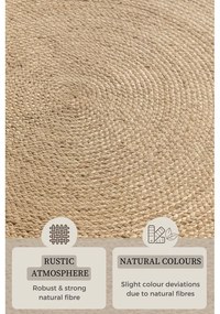Двустранен ютен кръгъл килим в цвят слонова кост ø 140 cm Braided Ivory – Hanse Home