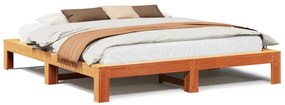 3308728 vidaXL Рамка за легло без матрак, восъчнокафяв, 200x200 см, бор масив