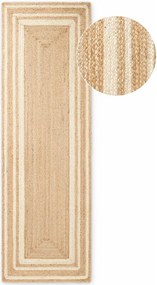 Кремава/в естествен цвят двустранна/ръчно изработена ютена пътека 70x200 cm Jutta – Hanse Home