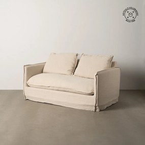 Кремав ленен диван 160 cm – Ixia