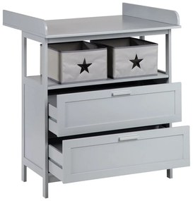 Сив детски скрин с маса за преповиване 87x100x75 cm Hamburg – Roba