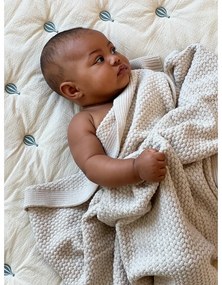 Светложълто/синьо олекотено бебешко одеяло от органичен памук 90x120 cm Balloon – Cam Cam Copenhagen