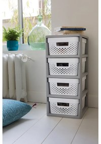 Пластмасовa подвижнa етажерка в бяло и сиво 29,5x65,5 cm Infinity – Curver