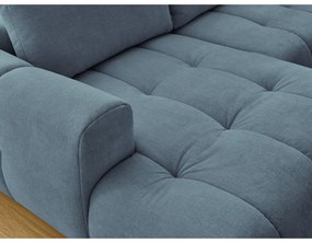 Син сгъваем/с място за съхранение ъглов диван (десен ъгъл/U форма) Fuji – Bobochic Paris