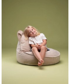 Бежов кадифен детски пуф Bear – Wigiwama