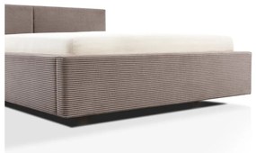Светлокафяво двойно легло 140x200 cm тапицирано без ламелно дъно Cube – Meise Möbel