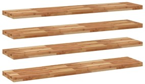 3279630 vidaXL Плаващ рафт, 4 бр, 160x30x4 см, маслен финиш, акация масив