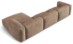 Светлокафяв кадифен модулен ъглов диван (десен ъгъл) Martina – Micadoni