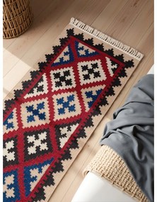 Червена двустранна ръчно изработена вълнена пътека 60x190 cm Kamal Rami – Nouristan