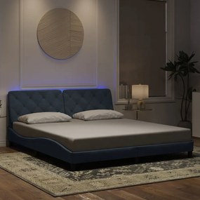 3213868 vidaXL Рамка за легло с LED осветление без матрак, тъмносива, 180x200 см, кадифе