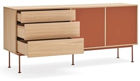 Керемиденочервен скрин с дъбов фурнир , ширина 180 см Yoko - Teulat