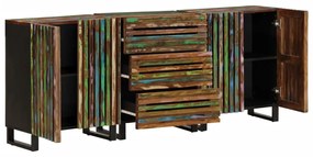 3217087 vidaXL Бюфети, 3 бр, 60x34x75 см, акациево дърво масив