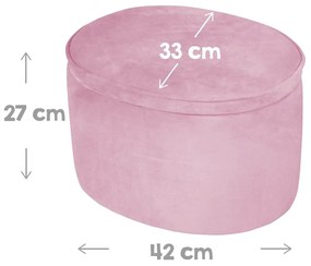 Светлорозов кадифен бебешки пуф Lil Sofa - Roba