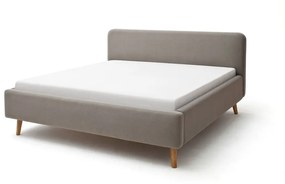 Сиво и кафяво двойно легло с решетка и място за съхранение , 160 x 200 cm Mattis - Meise Möbel