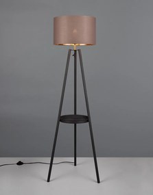 Черна подова лампа с рафт (височина 152 cm) Colette - Reality