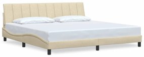 3310417 vidaXL Рамка за легло без матрак Hanko, кремава, 200x200 см, плат