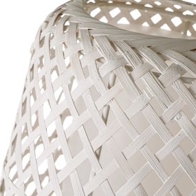 Кремава подова лампа с бамбуков абажур (височина 88 cm) – Casa Selección