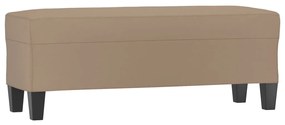 349464 vidaXL Пейка, капучино, 100x35x41 см, изкуствена кожа