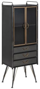 Черна метална витрина 58x150 cm Brick – Ixia