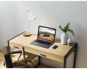 Настолна лампа с метален абажур в бял и естествен цвят (височина 49 cm) VERADAL – EGLO