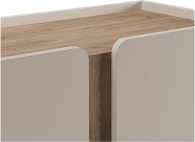 Кремаво-естествено шкафче от декор от дъб 90x120x40 cm Lucile – Marckeric