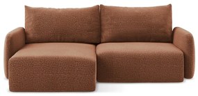 Разтегателен ъглов диван с място за съхранение в тухлен цвят (ляв ъгъл) Kalena – Makamii