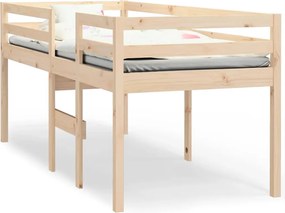 821609 vidaXL Високо легло, 80x200 см, борово дърво масив