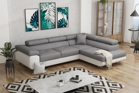 Ъгъл диван Antony-Right-White - Gray