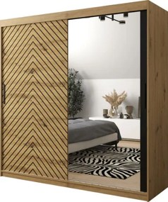 Плъзгащ се гардероб Jodelka с Огледало-Artisan-Mauro-Дължина: 200 cm