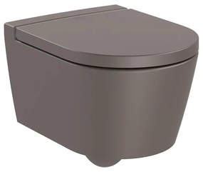 Конзолна тоалетна чиния A346528660, седалка и капак, порцелан, кафе, 44x37x48см