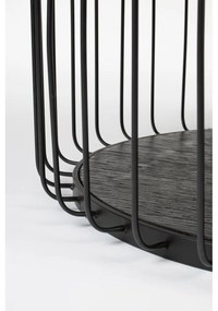 Черна кръгла масичка за кафе със стъклен плот 80x80 cm Lance – White Label