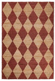 Теракотен ръчно изработен килим със смес от юта 160x230 cm Effie Diamond – Flair Rugs