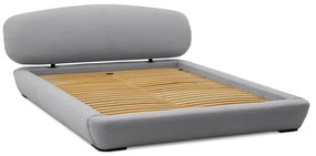 Сиво тапицирано двойно легло с включена подматрачна рамка 140x200 cm Odette – Scandic
