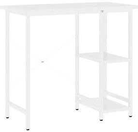 20555 vidaXL Компютърно бюро, бяло, 80x40x72 см, МДФ и метал